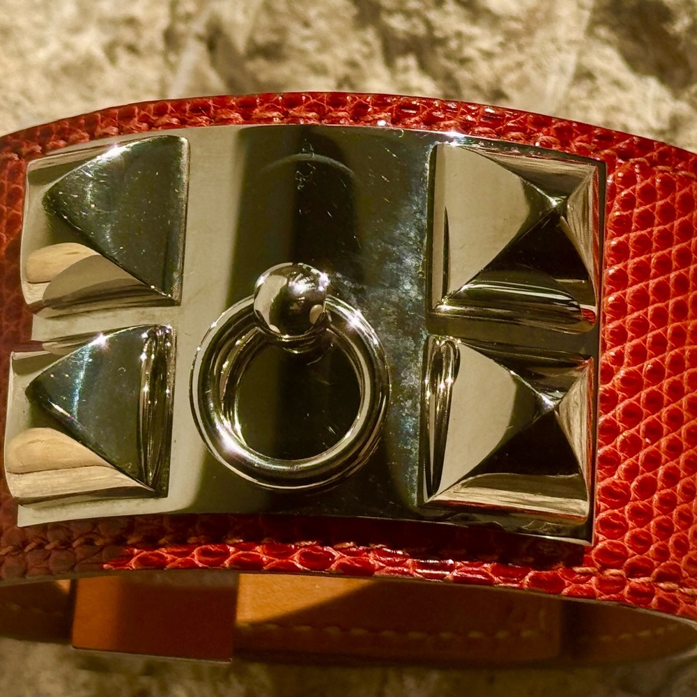 Hermes sanguine lizard collier de Chien CDC bracelet box - Picture 7 of 16